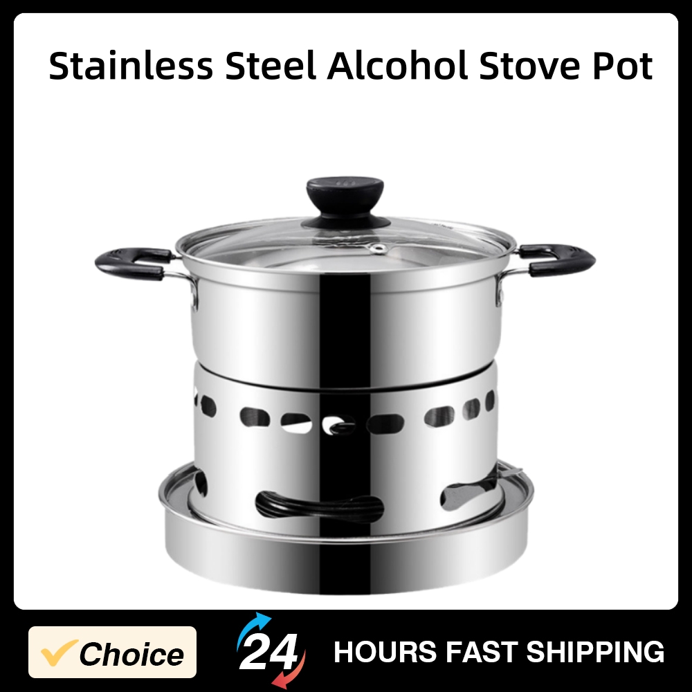 Outdoor Camping Burner - Zestaw kuchenki alkoholowej ze stali nierdzewnej
