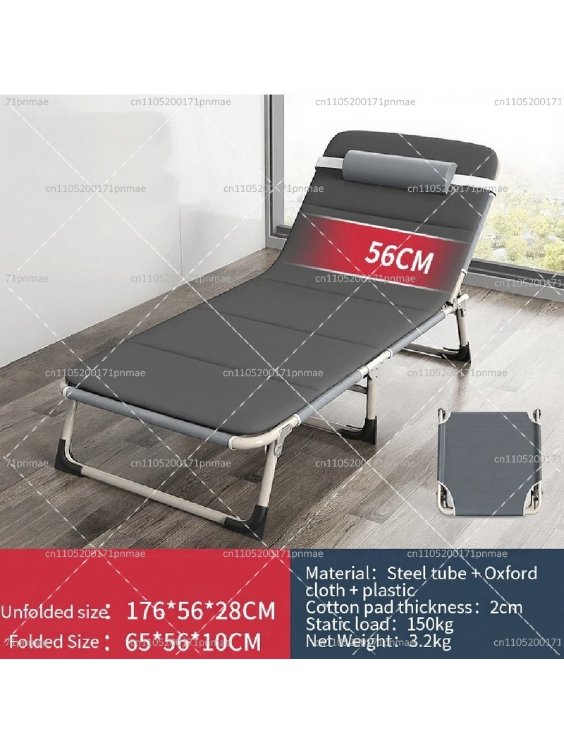 Outdoor Camping Mattress - Metalowe składane łóżko jednoosobowe, nowoczesne, przenośne